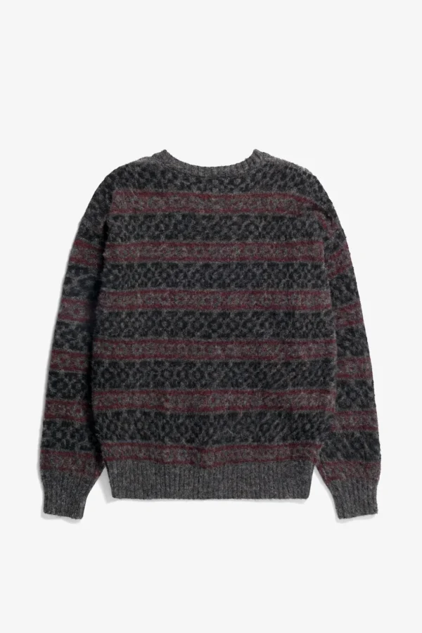 Norse Projects KNITWEAR^Jonas Scottish Lambswool Fair Isle Sweater Charcoal Grey