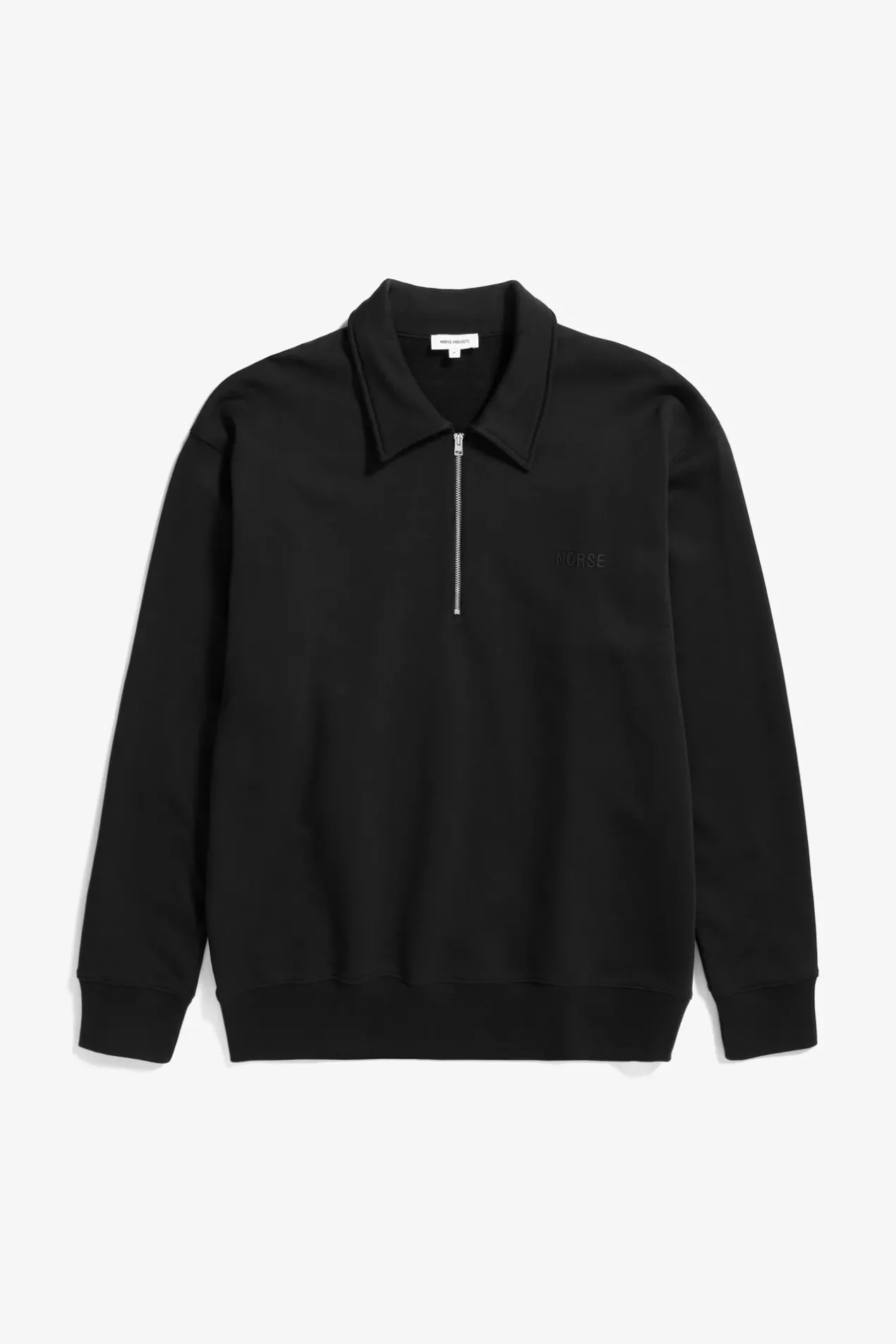 ketel_relaxed_organic_norse_logo_half_zip_0-1.webp Norse Projects SWEATSHIRTS^Ketel Relaxed Organic NORSE Logo Half Zip Black