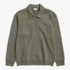 Norse Projects SWEATSHIRTS^Ketel Relaxed Organic NORSE Logo Half Zip Sediment Green
