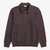 Norse Projects SWEATSHIRTS^Ketel Relaxed Organic NORSE Logo Half Zip Wine Red