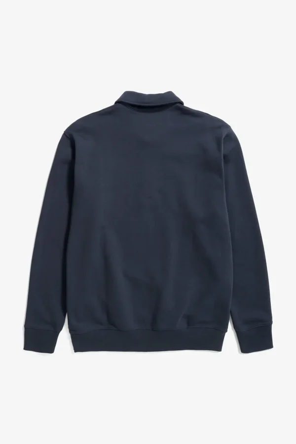 Norse Projects SWEATSHIRTS^Ketel Relaxed Organic NORSE Logo Half Zip Dark Navy