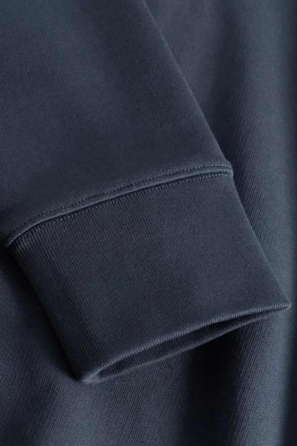 Norse Projects SWEATSHIRTS^Ketel Relaxed Organic NORSE Logo Half Zip Dark Navy