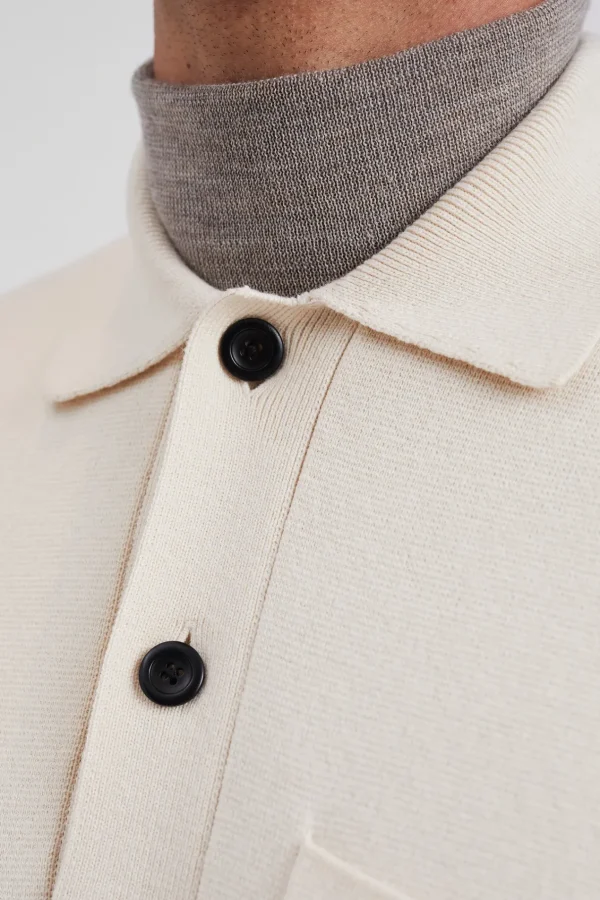 Norse Projects KNITWEAR^Kian Merino Cotton Milano Polo Enamel White