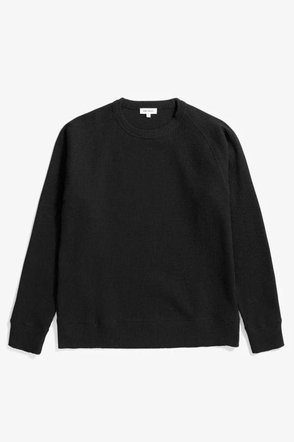 Norse Projects SWEATSHIRTS^Kristian Relaxed Tech Waffle Sweater Black