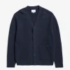 Norse Projects KNITWEAR^Loki Wool Cotton Rib Cardigan Dark Navy