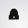 Norse Projects BEANIES^Merino Lambswool Rib N Logo Beanie Black