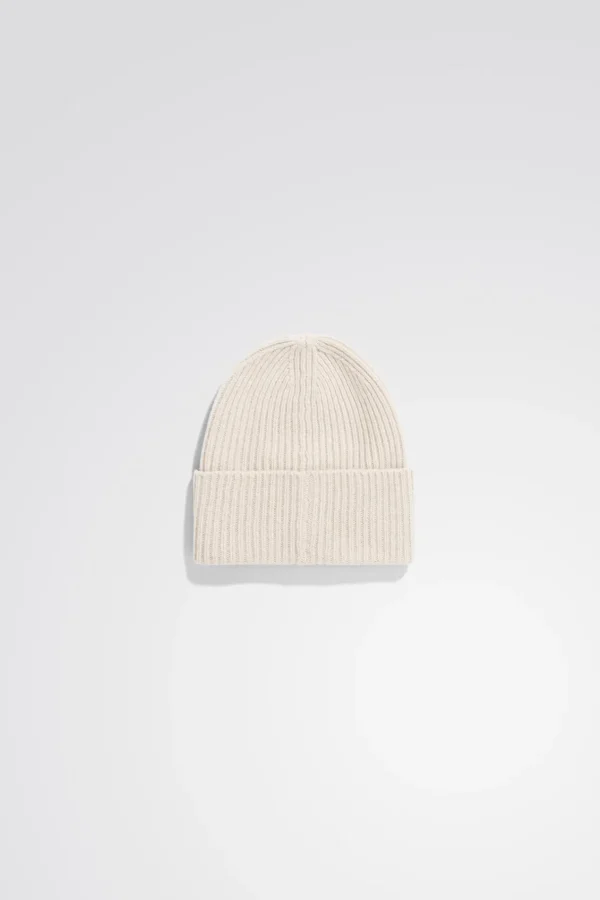 Norse Projects BEANIES^Merino Lambswool Rib N Logo Beanie Oatmeal