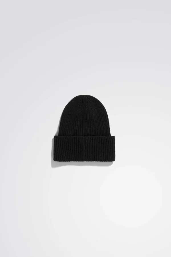 Norse Projects BEANIES^Merino Lambswool Rib N Logo Beanie Black