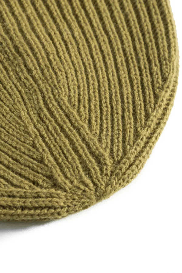 Norse Projects BEANIES^Merino Lambswool Rib N Logo Beanie Sitka Green