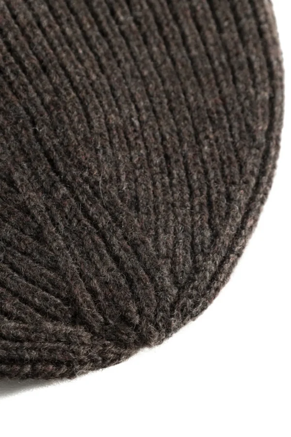 Norse Projects BEANIES^Merino Lambswool Rib N Logo Beanie Heathland Brown