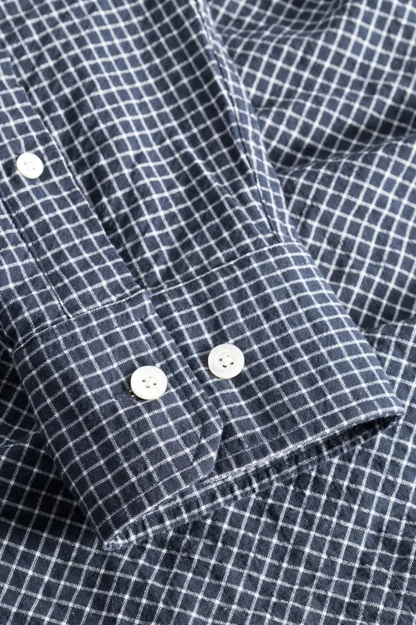 Norse Projects SHIRTING^Mo Check Oversized Shirt Dark Navy