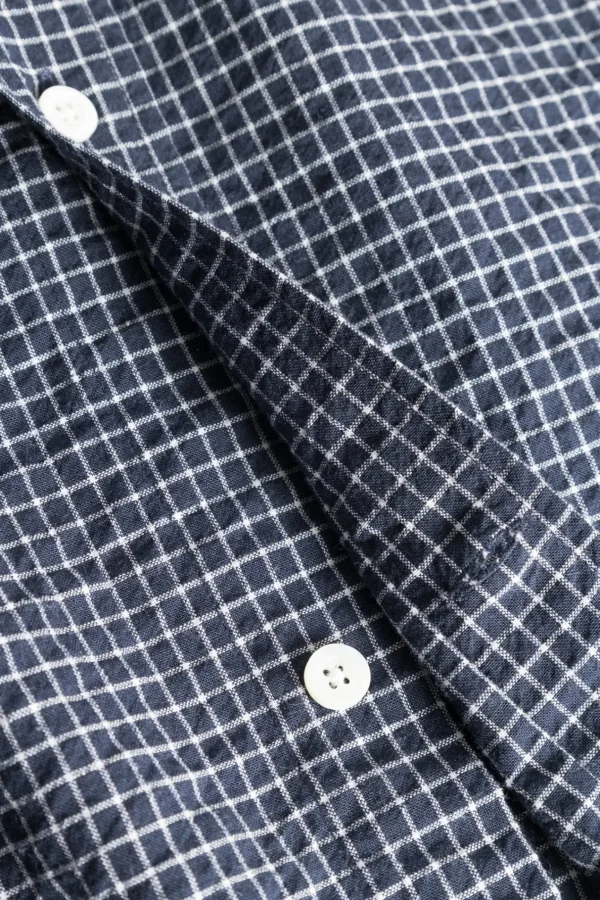 Norse Projects SHIRTING^Mo Check Oversized Shirt Dark Navy