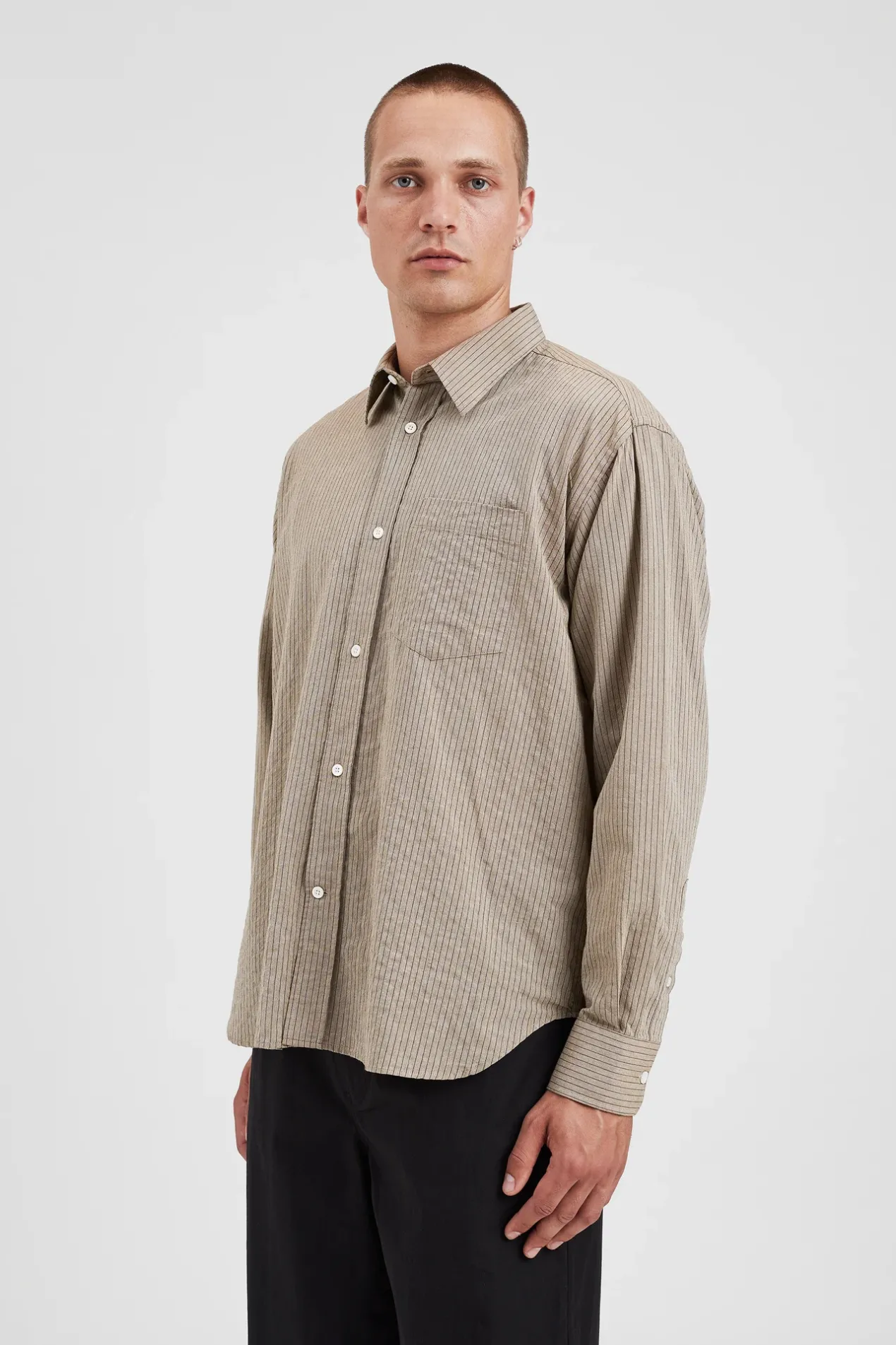 mo_oversized_striped_shirt_3.webp Norse Projects SHIRTING^Mo Oversized Striped Shirt Clay