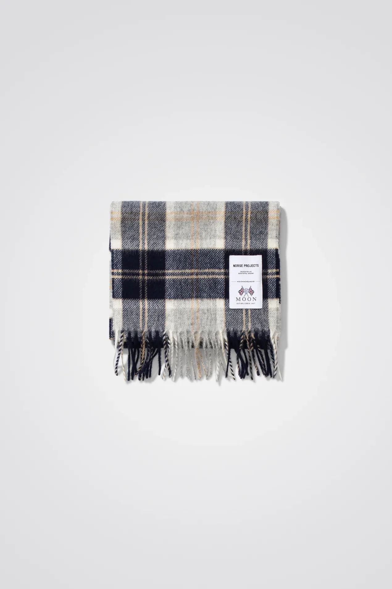 moon_checked_lambswool_scarf_0.webp Norse Projects ACCESSORIES^Moon Checked Lambswool Scarf Navy