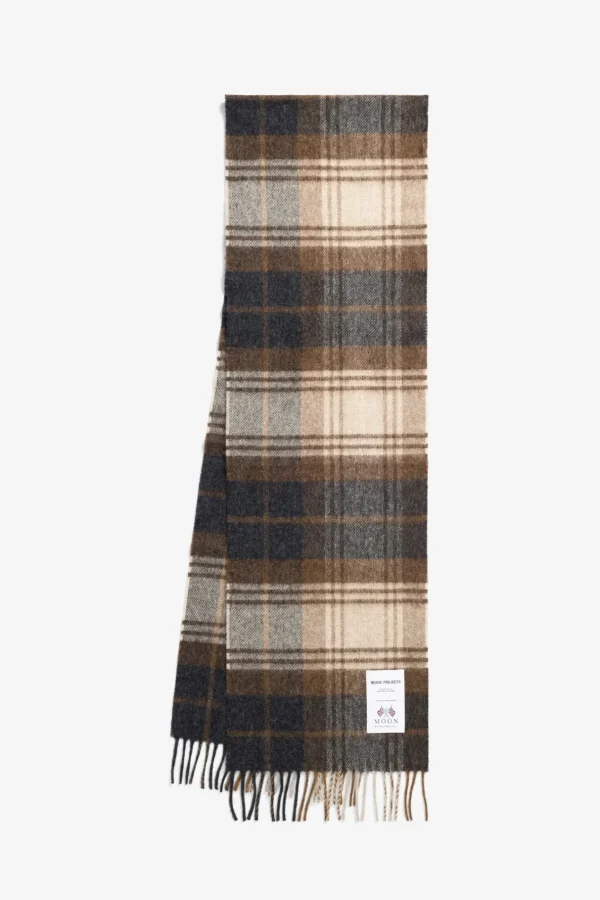 Norse Projects ACCESSORIES^Moon Checked Merino Lambswool Scarf Taupe