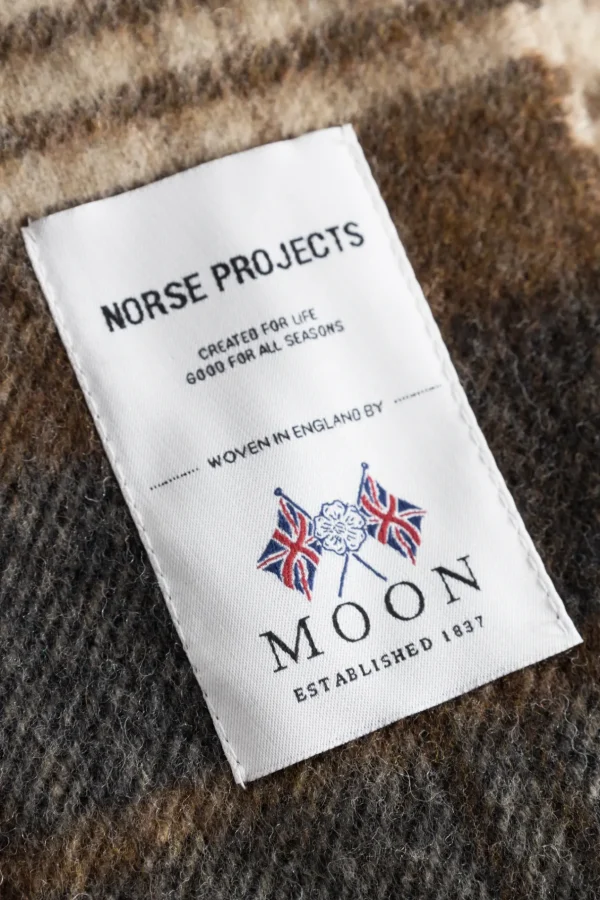 Norse Projects ACCESSORIES^Moon Checked Merino Lambswool Scarf Taupe