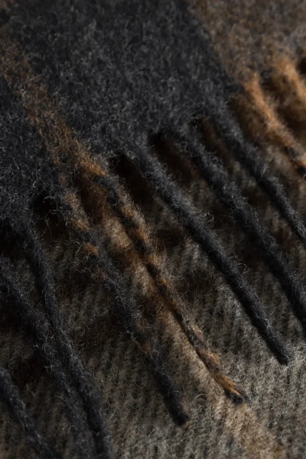 Norse Projects ACCESSORIES^Moon Checked Merino Lambswool Scarf Taupe