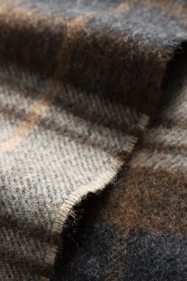 Norse Projects ACCESSORIES^Moon Checked Merino Lambswool Scarf Taupe