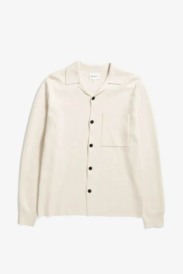 Norse Projects KNITWEAR^Nicolai Merino Cotton Milano Jacket Enamel White