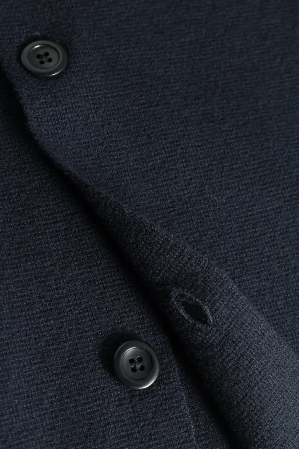 Norse Projects KNITWEAR^Nicolai Merino Cotton Milano Jacket Dark Navy