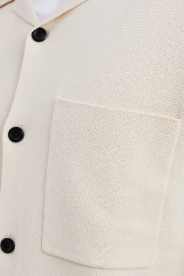 Norse Projects KNITWEAR^Nicolai Merino Cotton Milano Jacket Enamel White