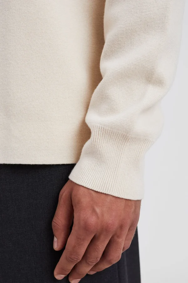 Norse Projects KNITWEAR^Nicolai Merino Cotton Milano Jacket Enamel White