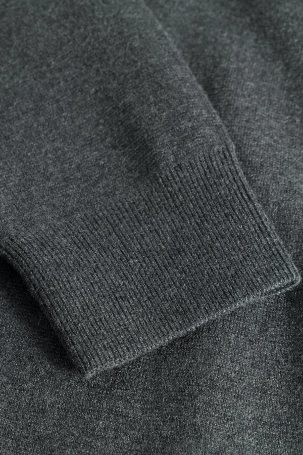 Norse Projects KNITWEAR^Nicolai Merino Cotton Milano Jacket Dark Grey Melange