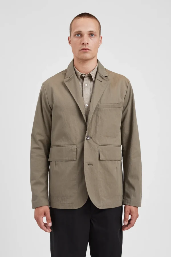 Norse Projects OVERSHIRTS | OUTERWEAR^Nilas Fine Broken Twill Work Jacket Sediment Green