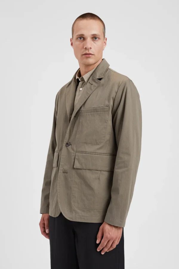 Norse Projects OVERSHIRTS | OUTERWEAR^Nilas Fine Broken Twill Work Jacket Sediment Green