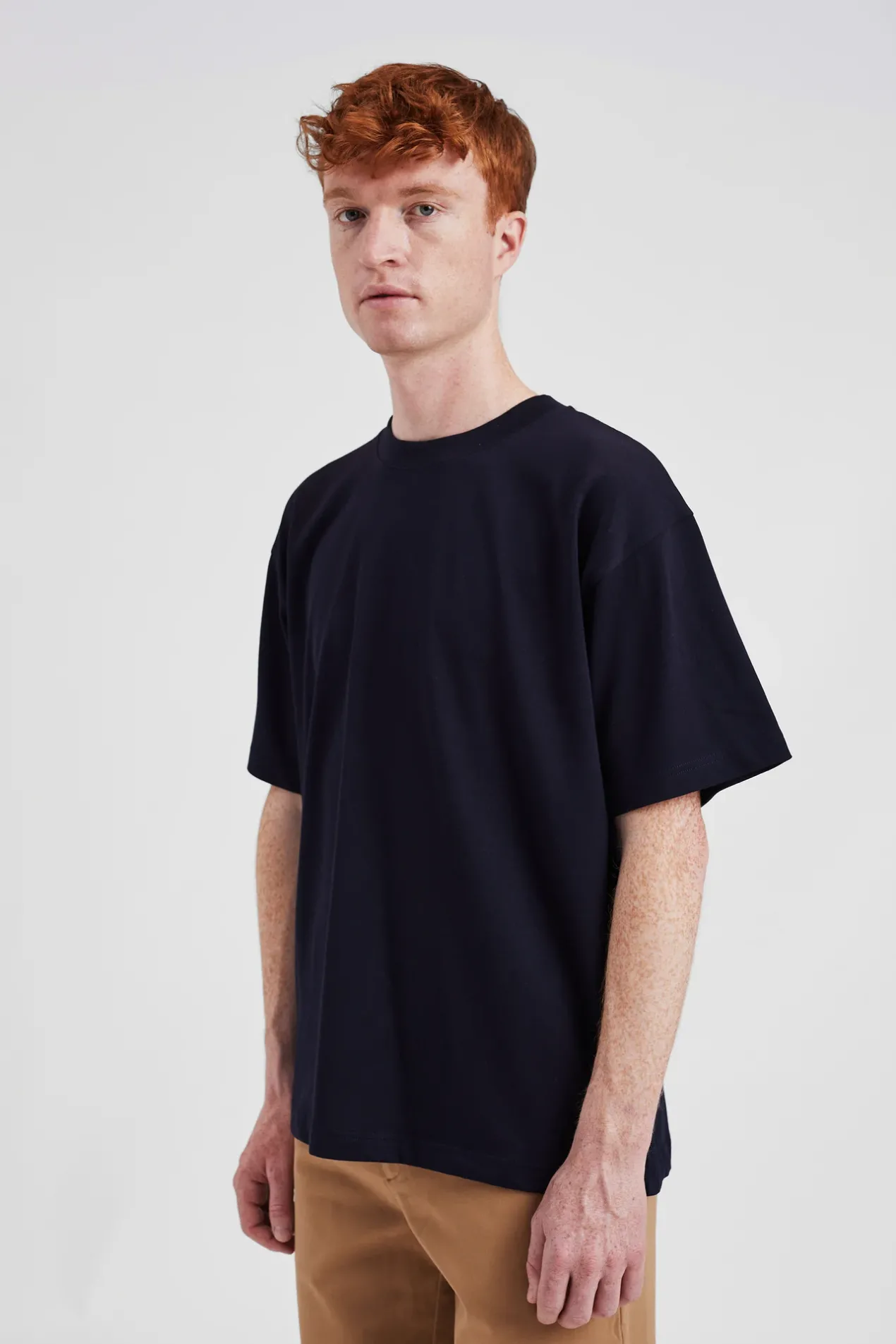norse_standard_heavy_loose_tshirt_3-4.webp Norse Projects T-SHIRTS^Norse Standard Heavy Loose T-shirt Dark Navy
