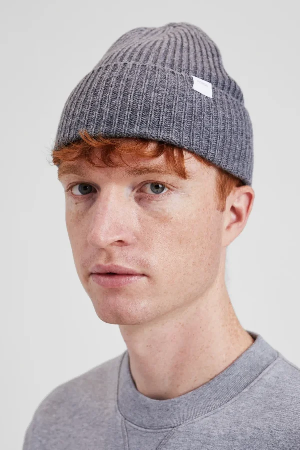 Norse Projects BEANIES^Norse Standard Merino Lambswool Beanie Grey Melange