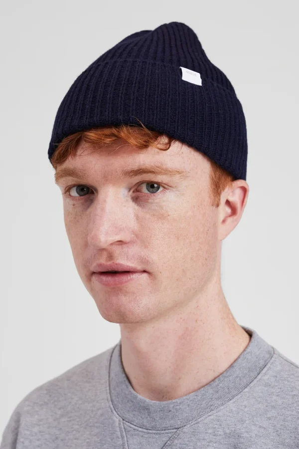 Norse Projects BEANIES^Norse Standard Merino Lambswool Beanie Dark Navy