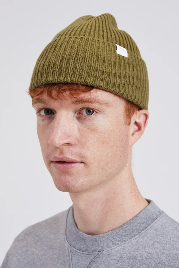 Norse Projects BEANIES^Norse Standard Merino Lambswool Beanie Sitka Green