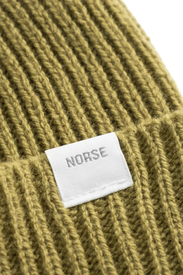 Norse Projects BEANIES^Norse Standard Merino Lambswool Beanie Sitka Green