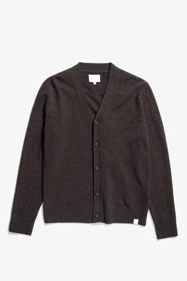 Norse Projects KNITWEAR^Norse Standard Merino Lambswool Cardigan Heathland Brown