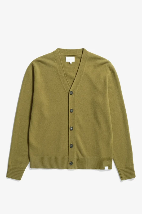 Norse Projects KNITWEAR^Norse Standard Merino Lambswool Cardigan Sitka Green