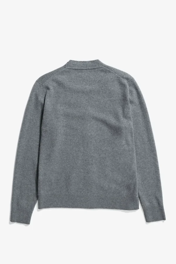 Norse Projects KNITWEAR^Norse Standard Merino Lambswool Cardigan Grey Melange