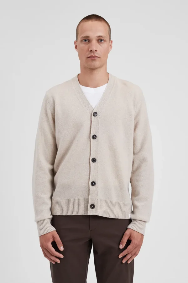 Norse Projects KNITWEAR^Norse Standard Merino Lambswool Cardigan Oatmeal
