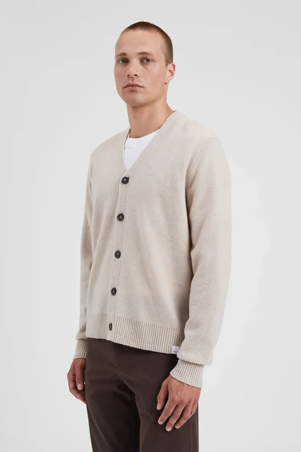 Norse Projects KNITWEAR^Norse Standard Merino Lambswool Cardigan Oatmeal