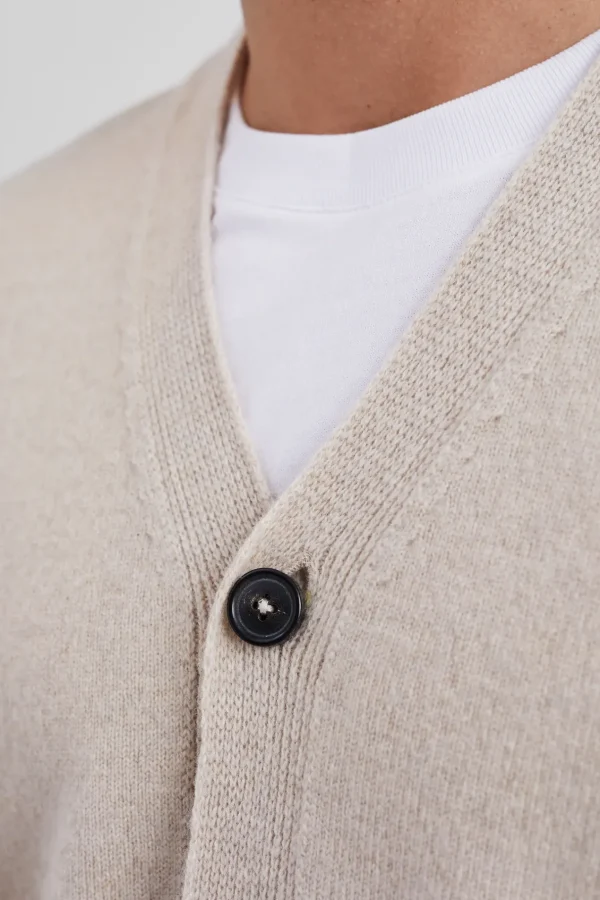 Norse Projects KNITWEAR^Norse Standard Merino Lambswool Cardigan Oatmeal