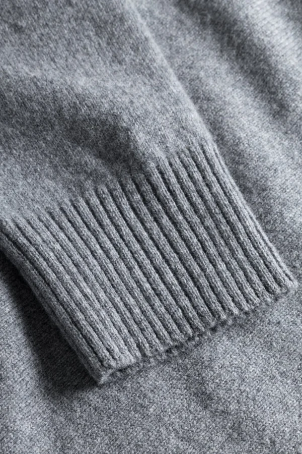 Norse Projects KNITWEAR^Norse Standard Merino Lambswool Cardigan Grey Melange