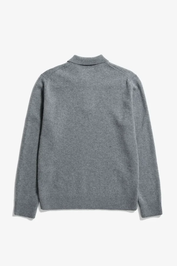 Norse Projects KNITWEAR^Norse Standard Merino Lambswool Polo Grey Melange