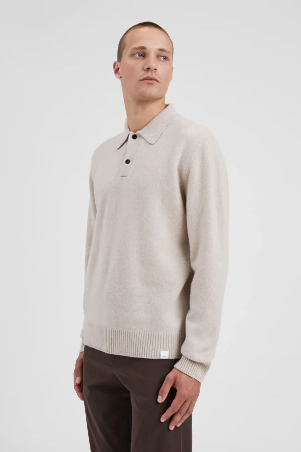 Norse Projects KNITWEAR^Norse Standard Merino Lambswool Polo Oatmeal