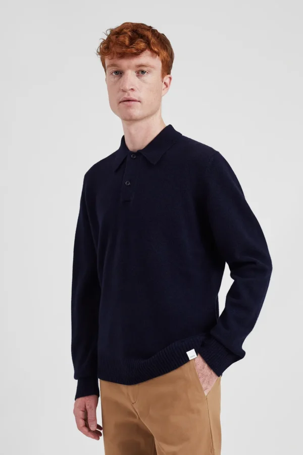 Norse Projects KNITWEAR^Norse Standard Merino Lambswool Polo Dark Navy