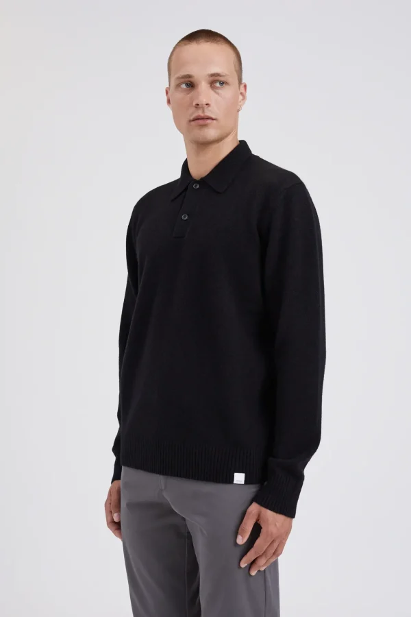 Norse Projects KNITWEAR^Norse Standard Merino Lambswool Polo Black