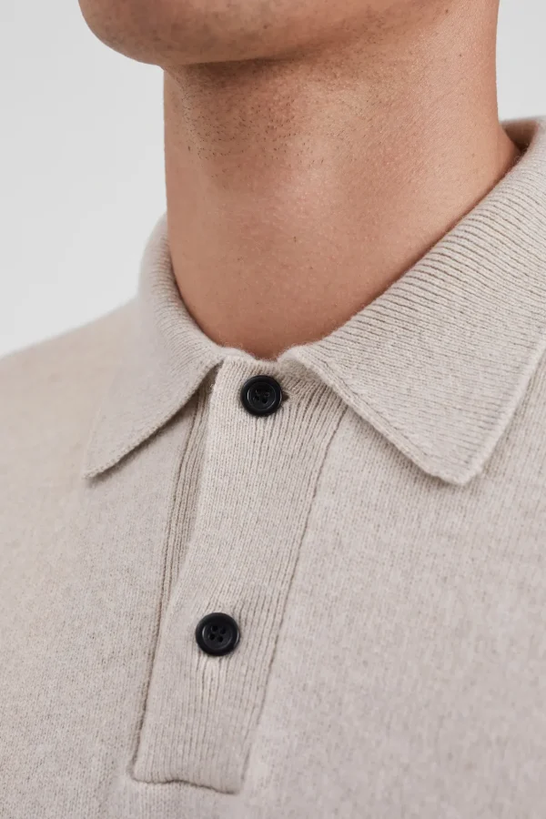 Norse Projects KNITWEAR^Norse Standard Merino Lambswool Polo Oatmeal