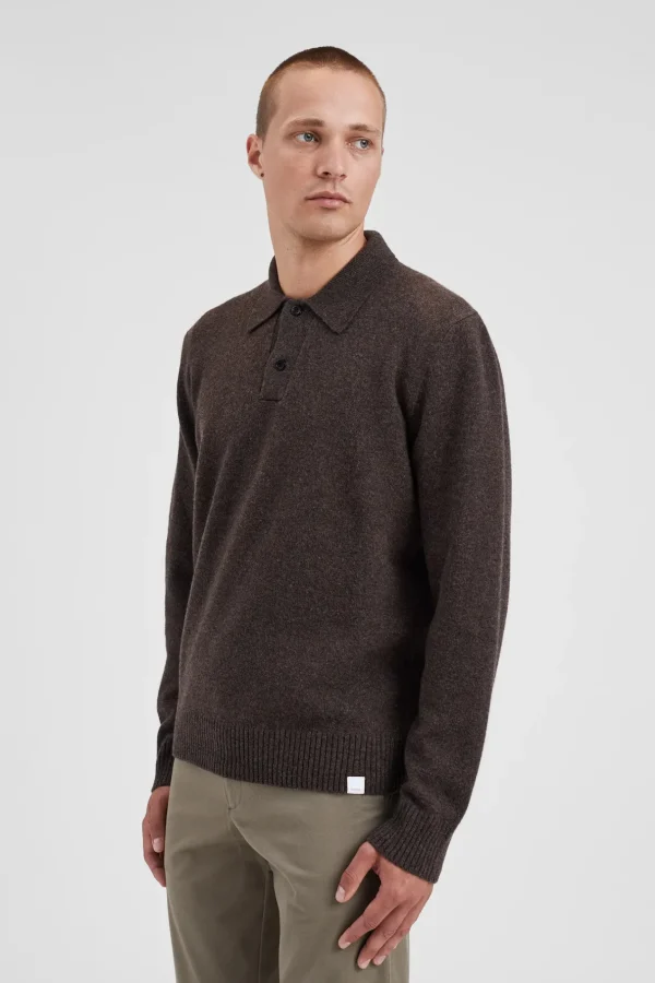 Norse Projects KNITWEAR^Norse Standard Merino Lambswool Polo Heathland Brown