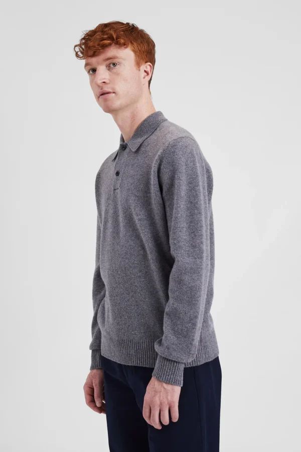 Norse Projects KNITWEAR^Norse Standard Merino Lambswool Polo Grey Melange