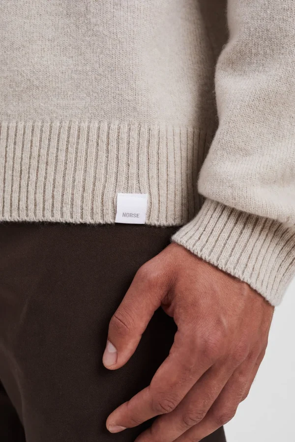 Norse Projects KNITWEAR^Norse Standard Merino Lambswool Polo Oatmeal