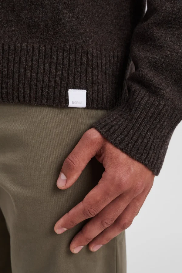 Norse Projects KNITWEAR^Norse Standard Merino Lambswool Polo Heathland Brown